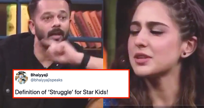 जब रोहित शेट्टी ने बताया सारा का Struggle तो सोशल मीडिया पर बना मजाक, देखें Video जब रोहित शेट्टी ने बताया सारा का Struggle तो सोशल मीडिया पर बना मजाक, देखें Video